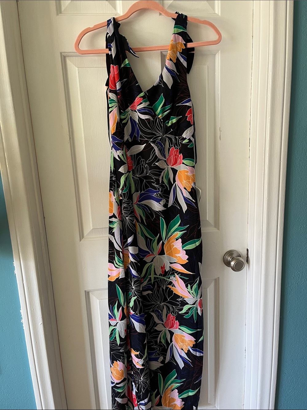 Lulu's Black Floral Maxi Dress with Multicolor Blooms